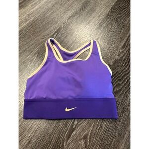 Nike Dri Fit Sports Bra Purple Medium Racerback Activewear Workout